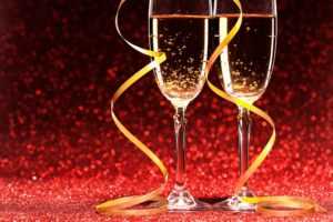 Pair of glasses of champagne event planning