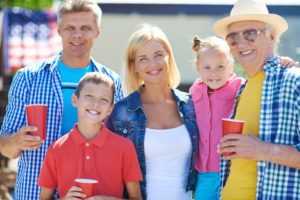 picture of family enjoying company picnic