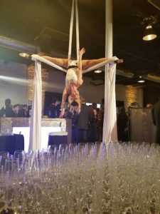 aerial2 aerialist serving drinks at charity event